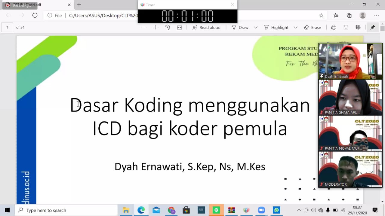 Materi Dasar dan Ketepatan Kodefikasi Klinis Pada ICD-10 cm & ICD-9 cm oleh Ibu Dyah Ernawati S.Kep,Ns,M.Kes